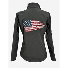 Ariat Womens Real Team Patriot Softshell Jacket Grey American Flag 10041438