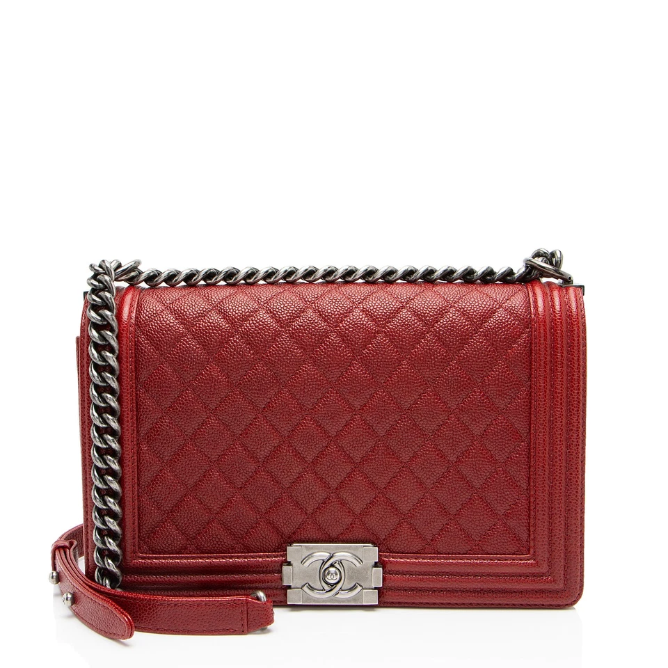 Chanel Caviar Leather New Medium Boy Bag