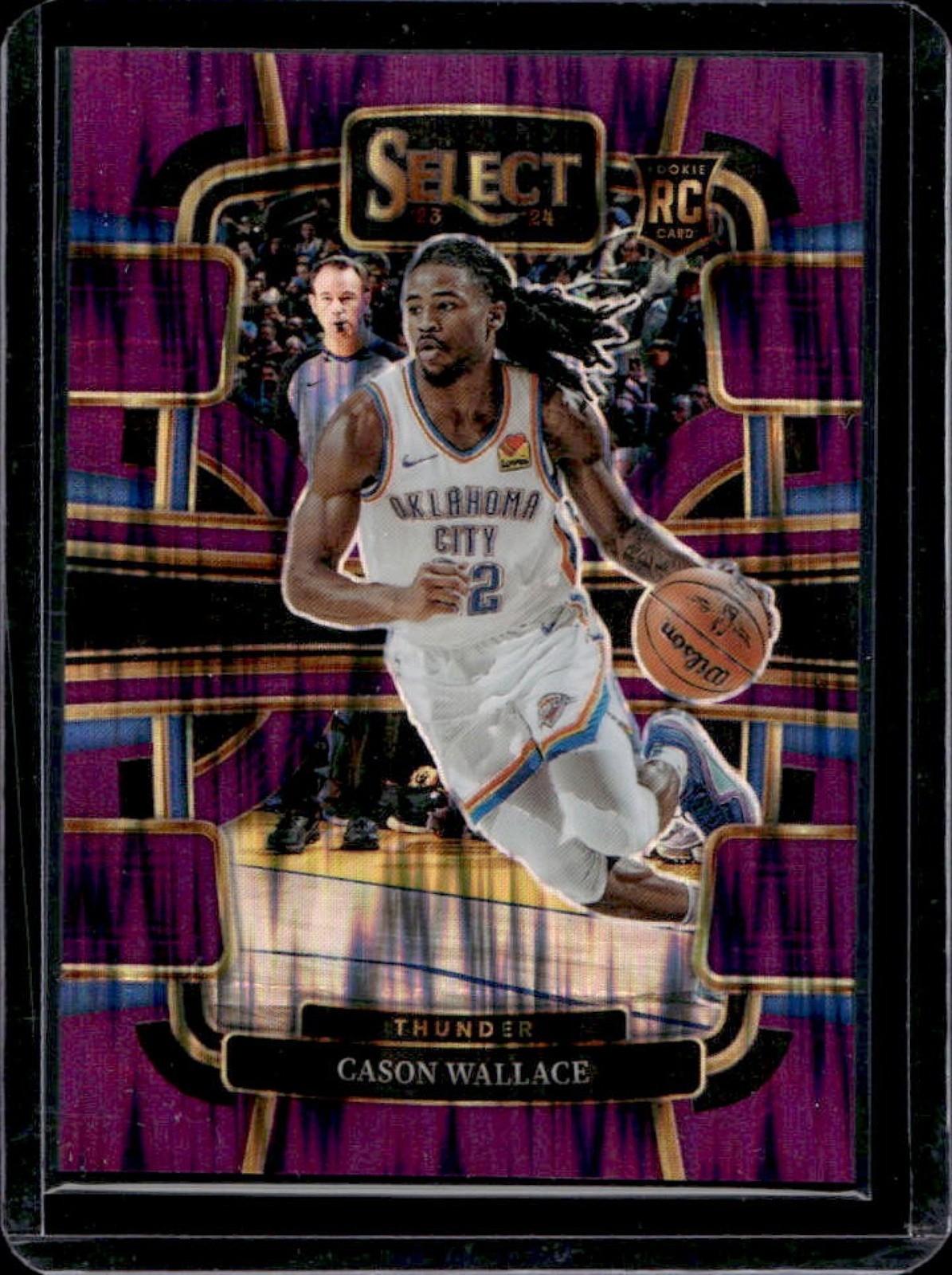 2023-24 Select Cason Wallace RC Purple Flash Prizm Concourse #/175 Thunder