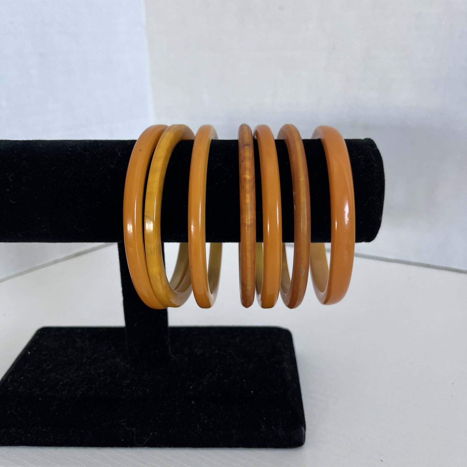 Vintage Bakelite Stacking Bangle Bracelets ~ Butt… - image 1