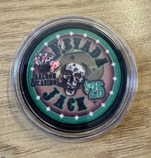 Nevada Jack $25 Green Ceramic Poker Chip, 39mm, 10g in Protective Case