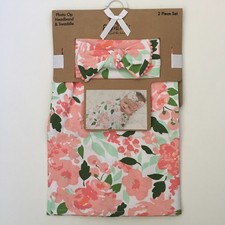 NEW 0-3M Swaddle Blanket and Headband Set Floral Baby Gift  Baby Essentials