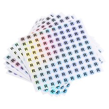 Großbuchstaben Aufkleber Alphabet R Rund Etiketten 10 Blatt