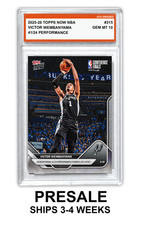 Victor Wembanyama 2025-26 Topps Now #315 Spurs Playoffs gema graduada como nueva 10