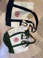 lot of 4 Trader Joe's Large Canvas Tote and Micro Canvas Tote green and blue