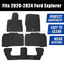 5PCS For 2020-2025 Ford Explorer Limited XLT Front & Rear Floor Mats Carpet
