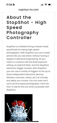 Kit de photographie Cognisys StopShot pour gouttes d'eau, balistique, time-lapse NEUF - Photo 16/20