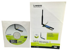 Linksys Wireless G PCI Adapter WMP54G 2.4 GHz 802.11g Wizard Setup Disk w/Manual