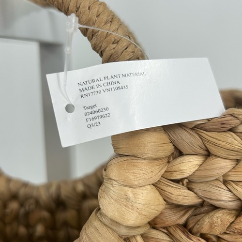 100% Natural Seagrass Woven Hand Braided/Crafted Cane Tote Bag Small Beige WMNS - Picture 2 of 10
