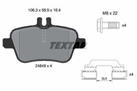 Textar Bremsbelagsatz, Scheibenbremse 2484805 FüR Infiniti MERCEDES-BENZ