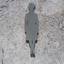 2x Grey Wood Silhouette Memorial Royal Naval Wren Figure to Wall Mount 28cm high