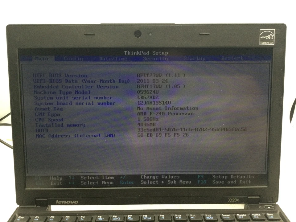 LENOVO THINKPAD X120e - AMD E-240 - SEM RAM - BOTAS PARA BIOS - LEIA A DESCRIÇÃO-BB - Imagem 2 de 4