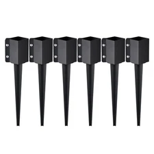 VEVOR Fence Post Anchor Ground Spike 6 Pack 24 x 4 x 4 In Metal Fence Stakes