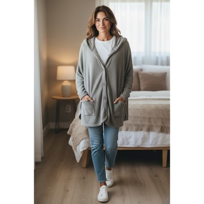 Barefoot Dreams Cozy Chic Lite Hooded Jacket Laurel Green 2X NWT