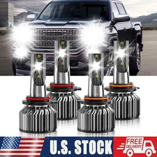 Car Front LED Headlight 4x Bulb High&Low Beam For GMC Sierra 3500 2001-2005 2006