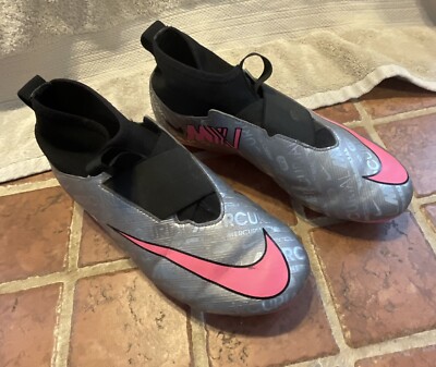 Nike Mercurial Vapor Superfly III FG Elit Silver Pink Cleats Soccer YOUTH 6 Shoe