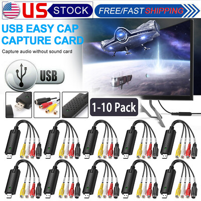 LOT USB Audio Video VHS to DVD VCR PC HDD Converter Adapter Digital Capture Card