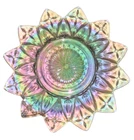 VTG FEDERAL CLEAR CARNIVAL GLASS IRIDESCENT STAR FLOWER PETAL PLATE BEAUTIFUL!