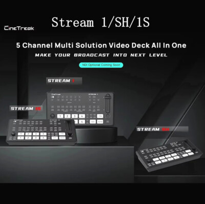 Cinetreak Stream 1/SH/1S Video Switcher 5-CH SDI HDMI USB Multi-Solution Deck 