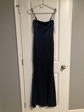 Worn Once Windsor Navy Blue Sequin Sz S Small Long Formal Prom Gown Dress