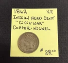 1862 Indian Head Penny VF Civil-War Era