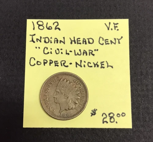 1862 Indian Head Penny VF Civil-War Era