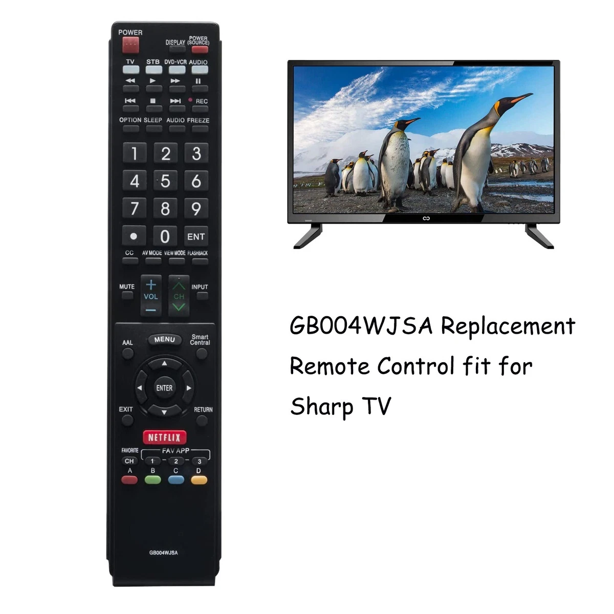  Sharp GB004WJSA Universal Remote Control for All Sharp BRAND  TV, Smart TV - 1 Year Warranty : Electronics