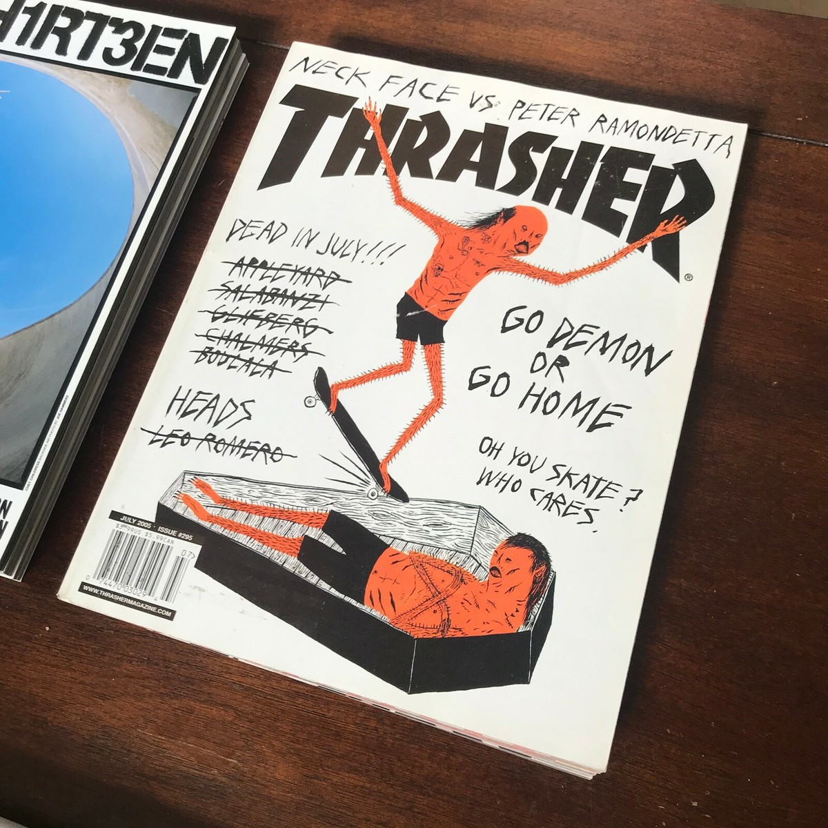 Vintage Thrasher Magazine 295 July 2005 Neckface Vs Ramondetta Art  Skateboarding