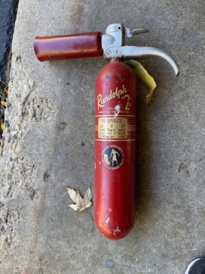 Empty  1940's Vintage Randolph / Carbon Dioxide Wall Mount Fire Extinguisher