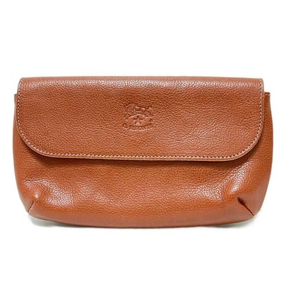 Auth IL BISONTE Brown Leather Other Style Wallet