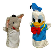 Melissa Doug Hand Puppets Disney Donald Duck and Elephant Baby Zoo Animals EUC