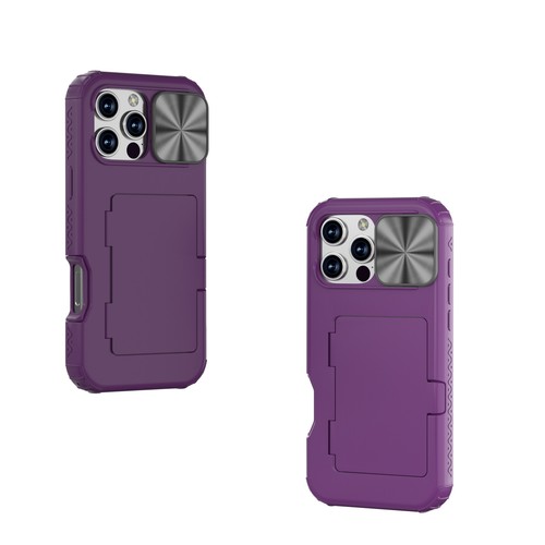 For iPhone 16 Pro Max 16 Plus Wallet Case with Slide Lens Protective Cover - Picture 25 of 36