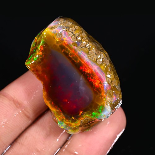 Opal Rough Specimen Opal Crystal Welo Fire Opal Natural Ethiopian Opal 181 Ct - Zdjęcie 3 z 9