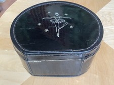 VINTAGE MCM BALLET HAT BOX CARRYING CASE BALLERINA BLACK w ZIPPER Luggage Rare