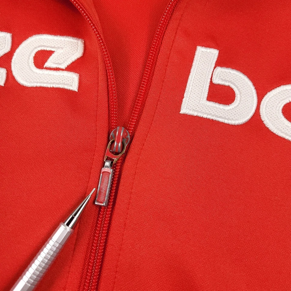 Vintage Reebok Track Jacket Men Medium Red Full Zip Logo Spell Out Retro Y2K 90s - Image 4 of 4