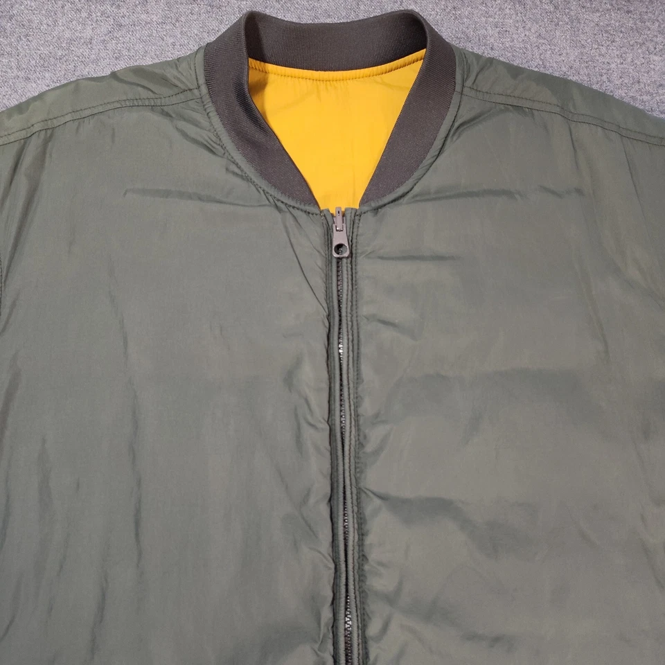 Men's Timberland Reversible Puffer Jacket XL Dark Green Brown Tan - Image 2 of 4