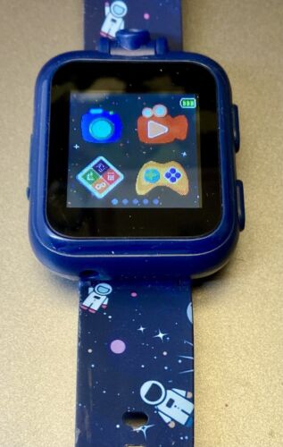 PLAYZOOM Kids Smart Watch Camera Games Model 03484 Blue Spaceship Astronauts - Picture 1 of 7