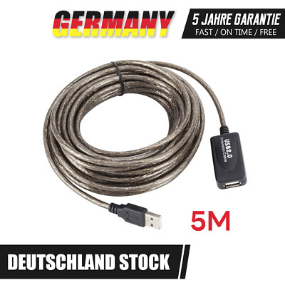 5m 10m 15m 20m USB 2.0 Verlängerungskabel mit Signalverstärker ohne USB Hub DE