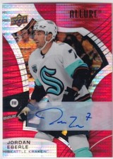 2021-22 Upper Deck Allure Jordan Eberle Red Rainbow Auto