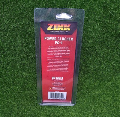 Zink Calls Power Clucker PC-1 Short Reed Goose Call, Poly, Clear