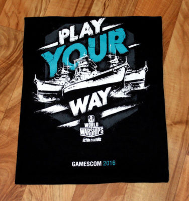 Wargaming World of Warships Tanks Promo T-Shirt Gamescom 2016 Size / Größe L