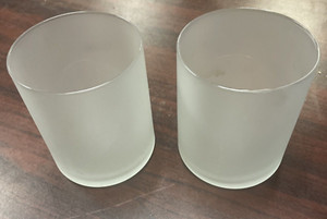 Cambridge Series(Frosted Large #4027) 2 Pk (Empty Glass Wax Candle Jar)
