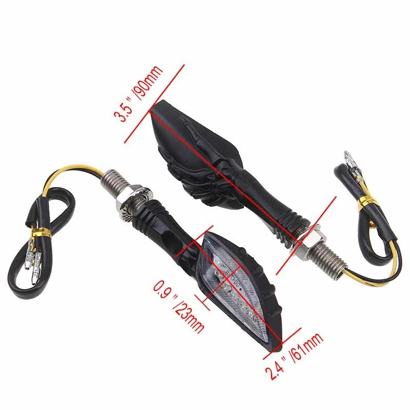 2x Indicador Intermitente Lámpara Trasera Moto Universal LED Intermitente Luz Ámbar Foto 3 de 4