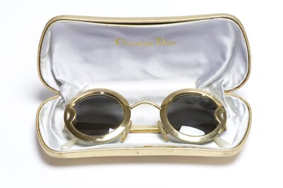 美品✨Christian Dior Sunglasses Vintage Vintage Christian DIOR 2918 Gold Plated Round Women's Sunglasses