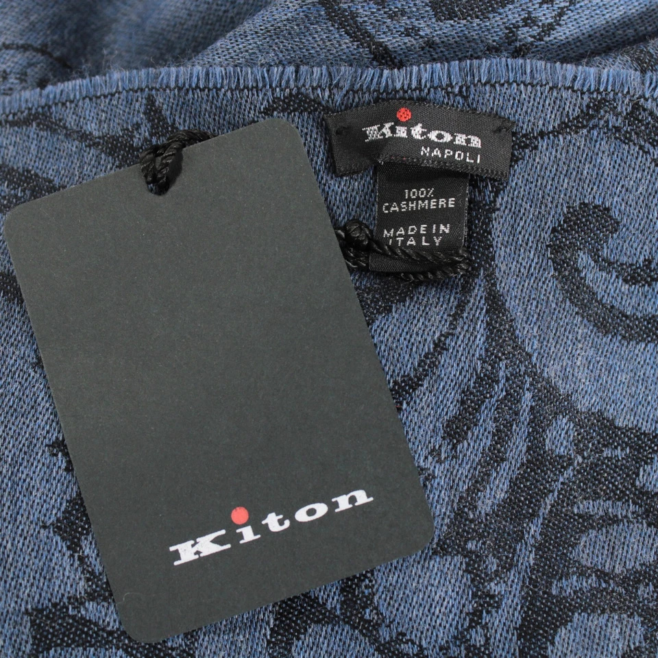 Kiton новый с Ярлыками 100% кашемир причудливый шарф один размер в синий и черный сделано в Италии - Изображение 3 из 4