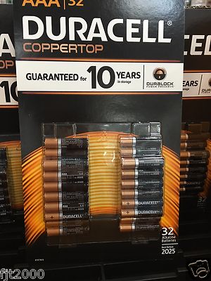 32 AAA DURACELL Coppertop DURALOCK Alkaline Batteries Free Shipping