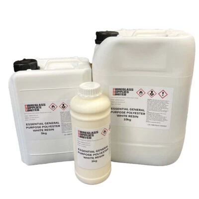 FIBREGLASS SUPPLIES Essential Fibreglass General Purpose WHITE Polyester Resin. Inc Cat