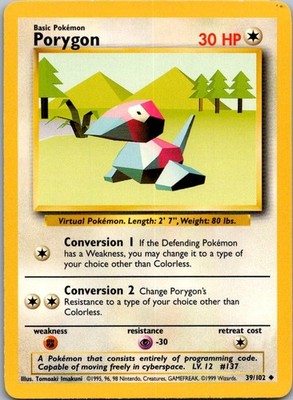 Porygon Uncommon Base Set 039/102 LP