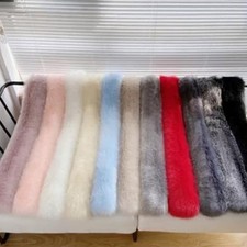 Women Long Faux Fur Scarf Fake Collar Fluffy Scarf Winter Soft Neck Warmer 180cm