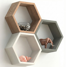 Premium Modular Hexagon Floating Shelf | 18mm Thick Heavy-Duty MDF Honeycomb Wal